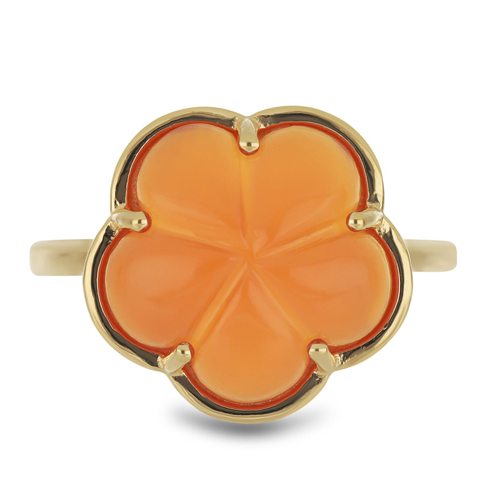 Pozlacené Stříbro 925/1000 - Prsten s Karneolem z Tagebau - Karátové číslo: 6.19. přibližná hmotnost: 4.98 gramů 1 