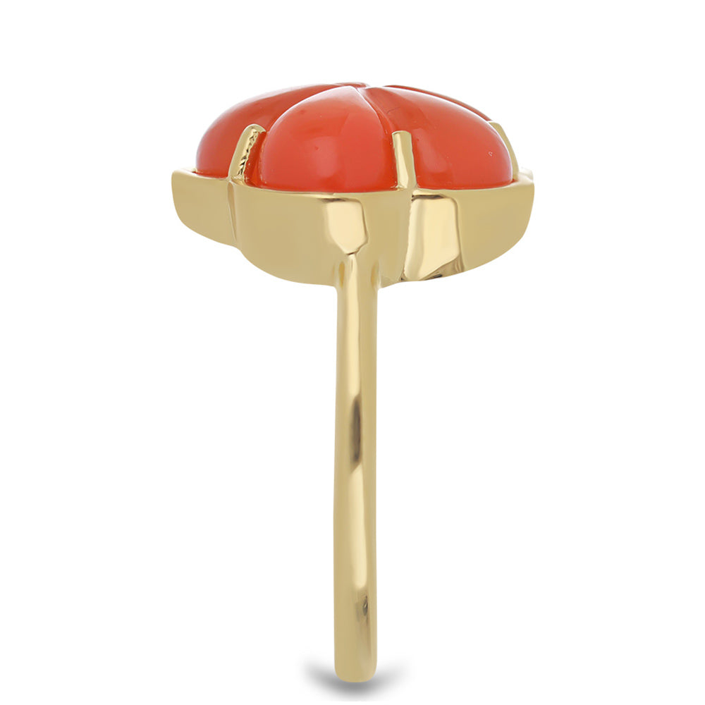 Pozlacené Stříbro 925/1000 - Prsten s Karneolem z Tagebau - Karátové číslo: 6.19. přibližná hmotnost: 4.98 gramů 4 