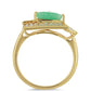 Pozlacené Stříbro 925/1000 - Prsten s Brazilským Smaragdem a Bílým Zirkonem - Karátové číslo: 3.08. přibližná hmotnost: 4.31 gramů