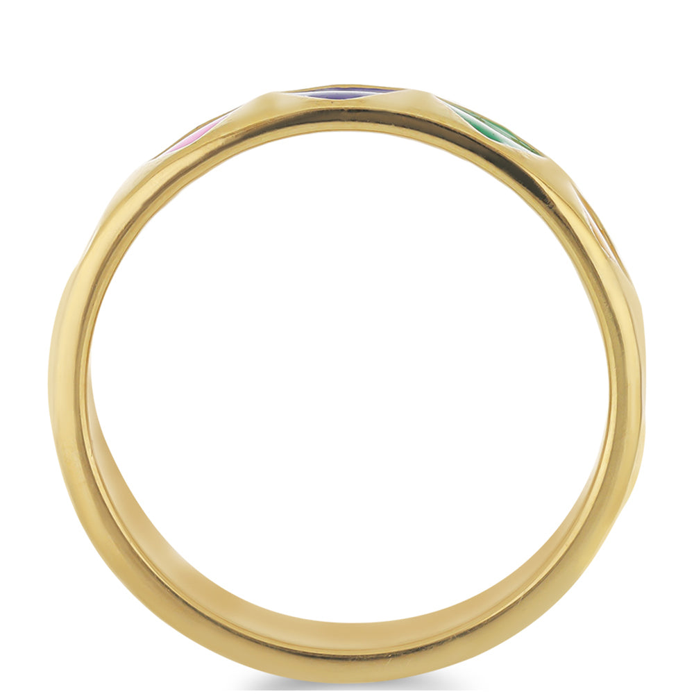 Pozlacený Stříbrný Prsten se Smaltem