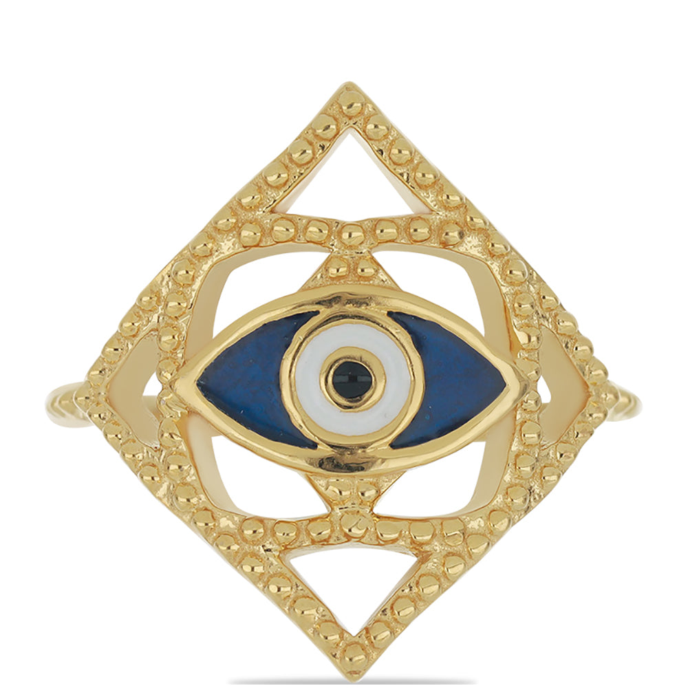 Pozlacené Stříbro 925/1000 - Prsten se Smaltem přibližná hmotnost: 3.84 gramů