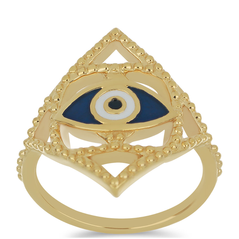 Pozlacené Stříbro 925/1000 - Prsten se Smaltem přibližná hmotnost: 3.84 gramů 3 