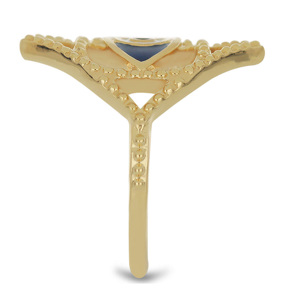 Pozlacené Stříbro 925/1000 - Prsten se Smaltem přibližná hmotnost: 3.84 gramů 4 