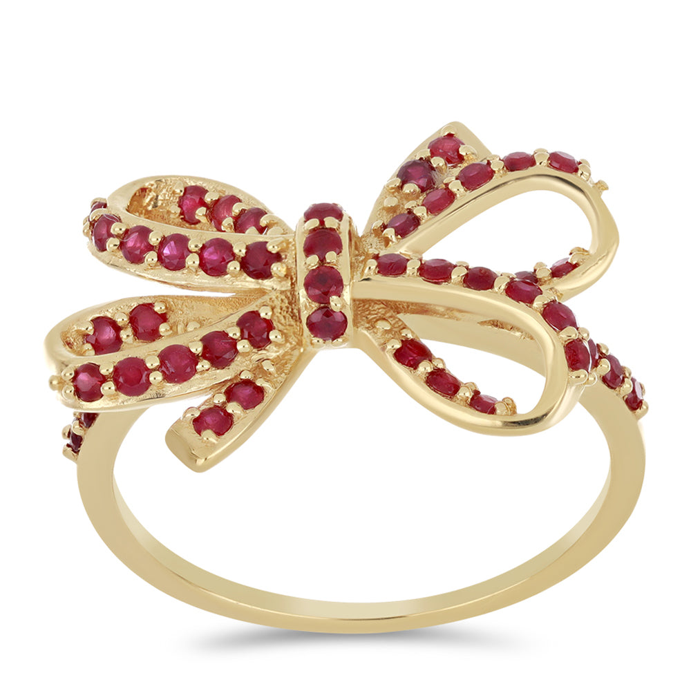 Pozlacené Stříbro 925/1000 - Prsten s Madagaskarským Rubínem - Karátové číslo: 0.89. přibližná hmotnost: 3.68 gramů 3 