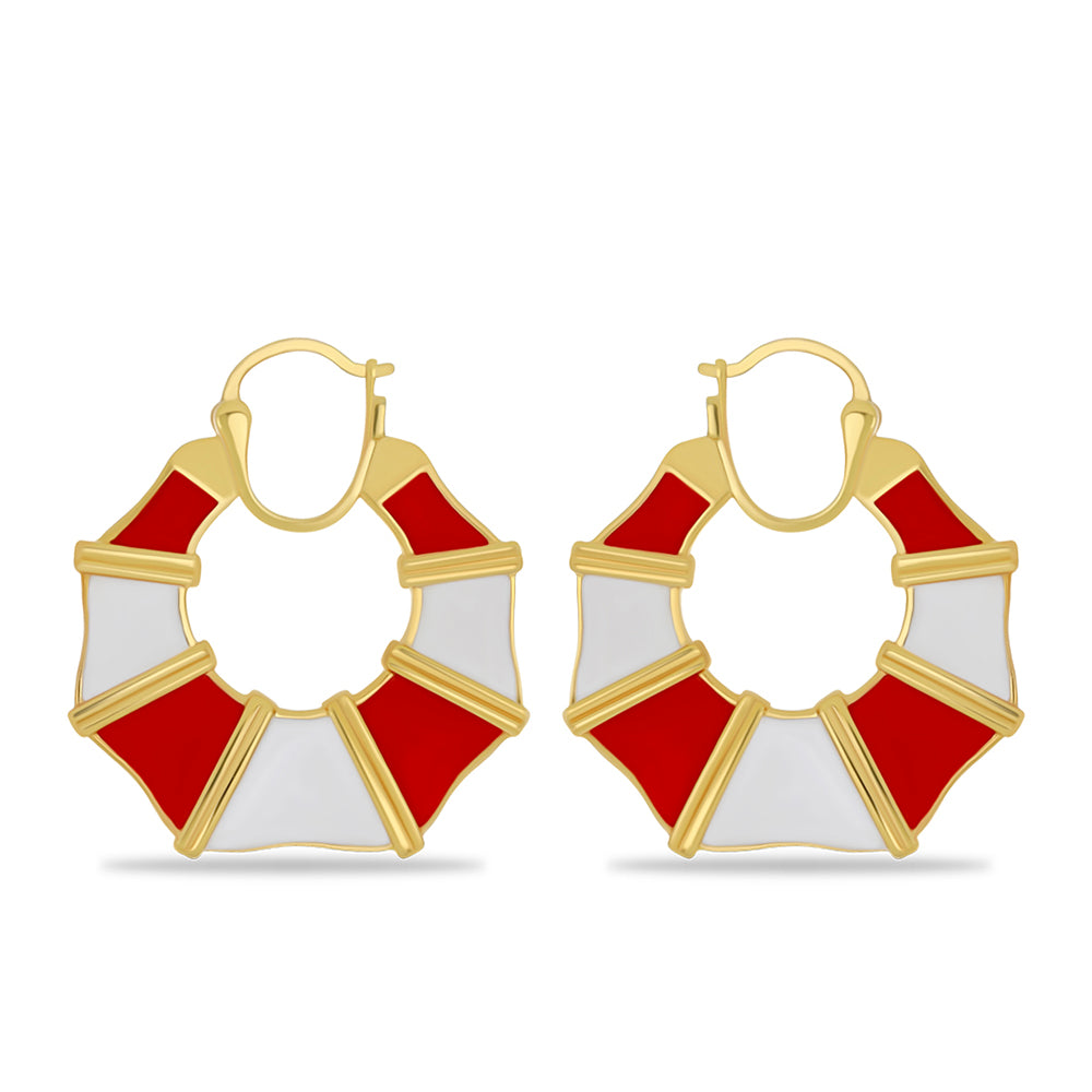 Pozlacené Stříbro 925/1000 - Náušnice se Smaltem přibližná hmotnost: 13.32 gramů