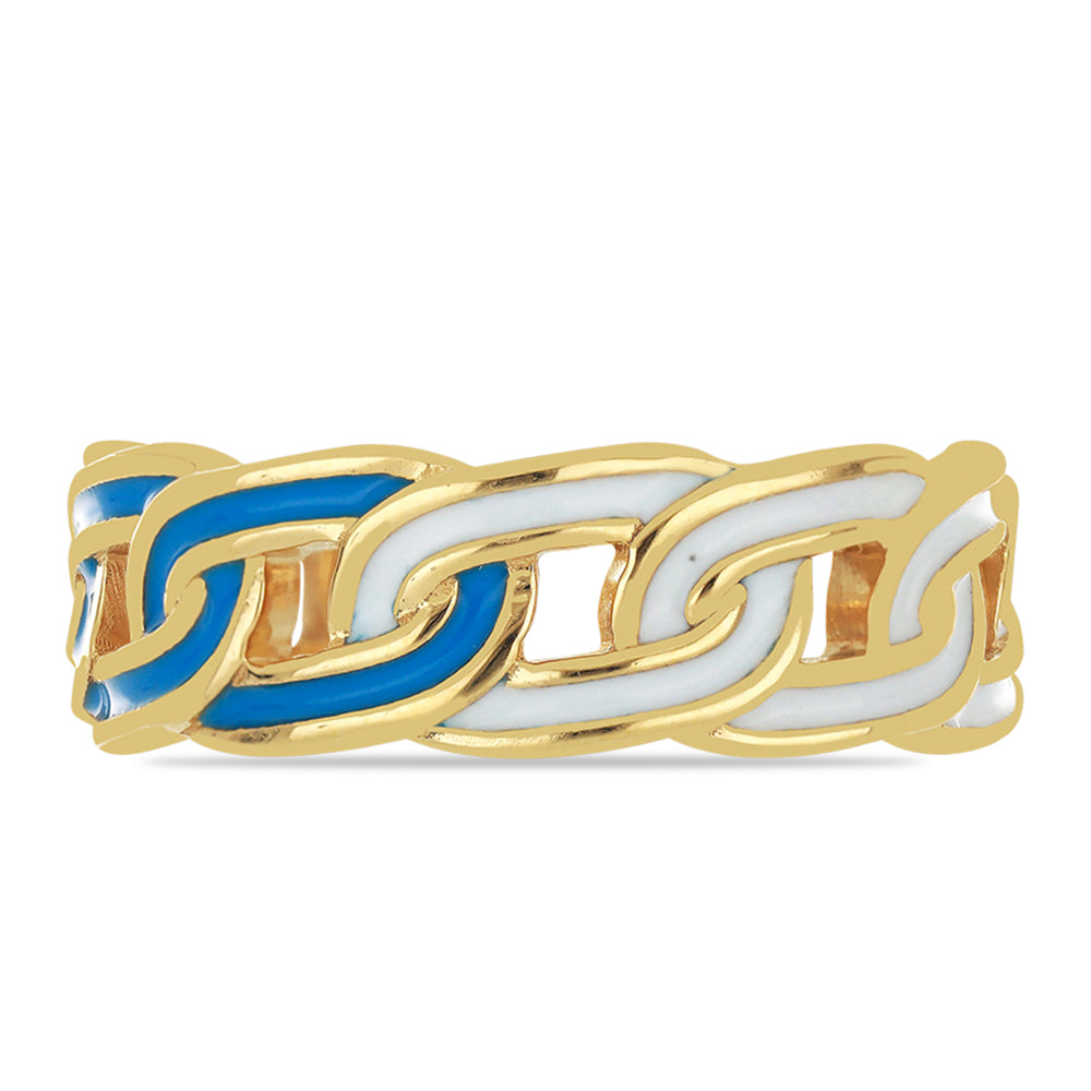 Pozlacené Stříbro 925/1000 - Prsten se Smaltem přibližná hmotnost: 5.58 gramů 1 