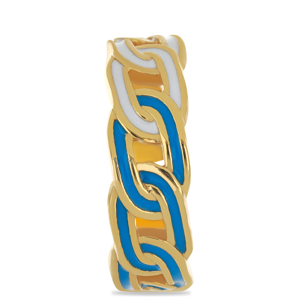 Pozlacené Stříbro 925/1000 - Prsten se Smaltem přibližná hmotnost: 5.58 gramů 4 