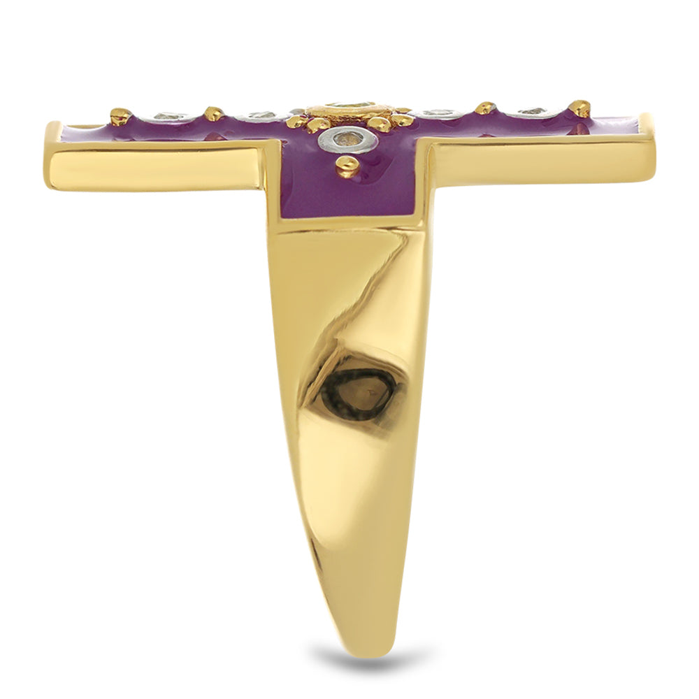 Pozlacený Stříbrný Prsten se Smaltem a Čchang-pajským Peridotem 4 