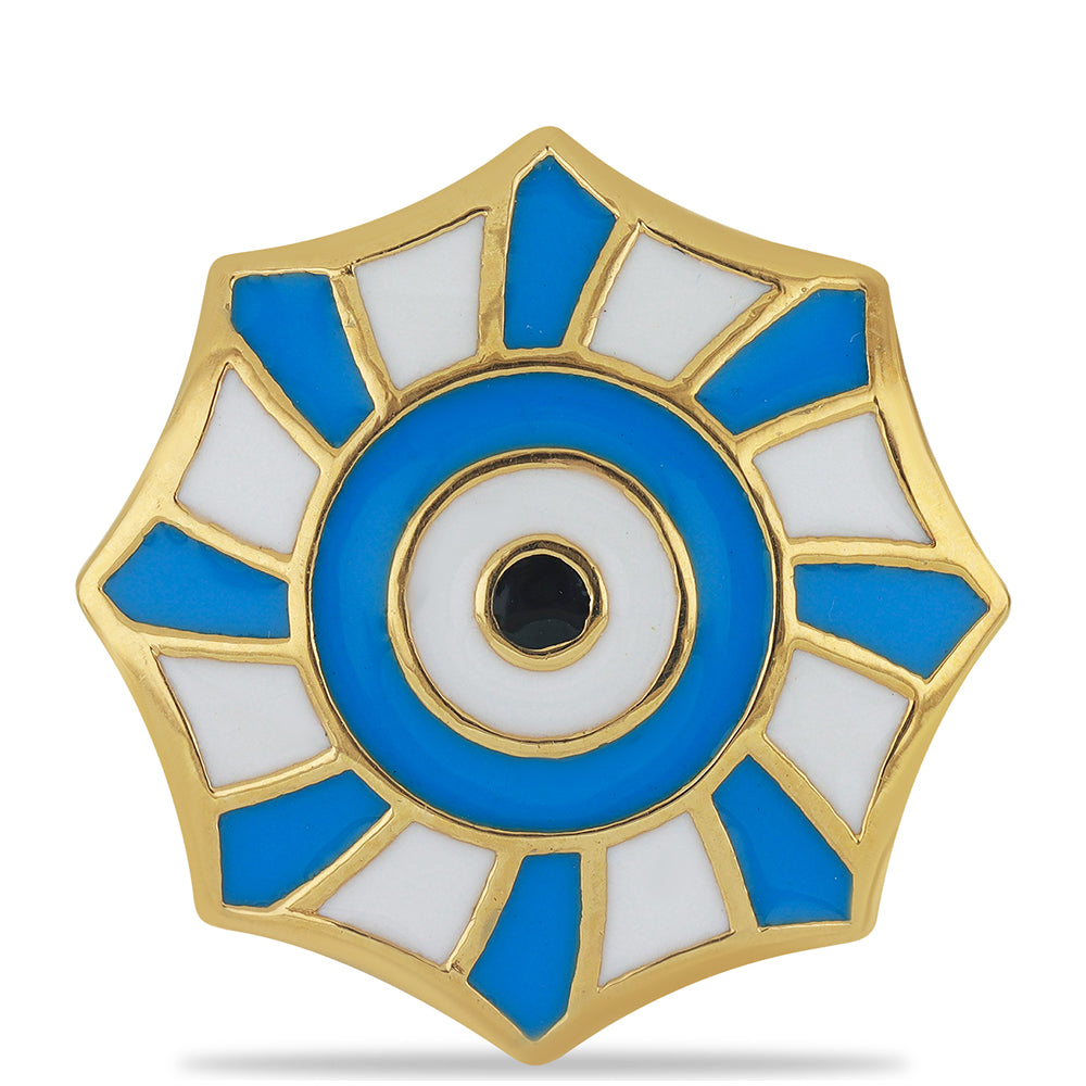 Pozlacené Stříbro 925/1000 - Prsten se Smaltem přibližná hmotnost: 4.94 gramů