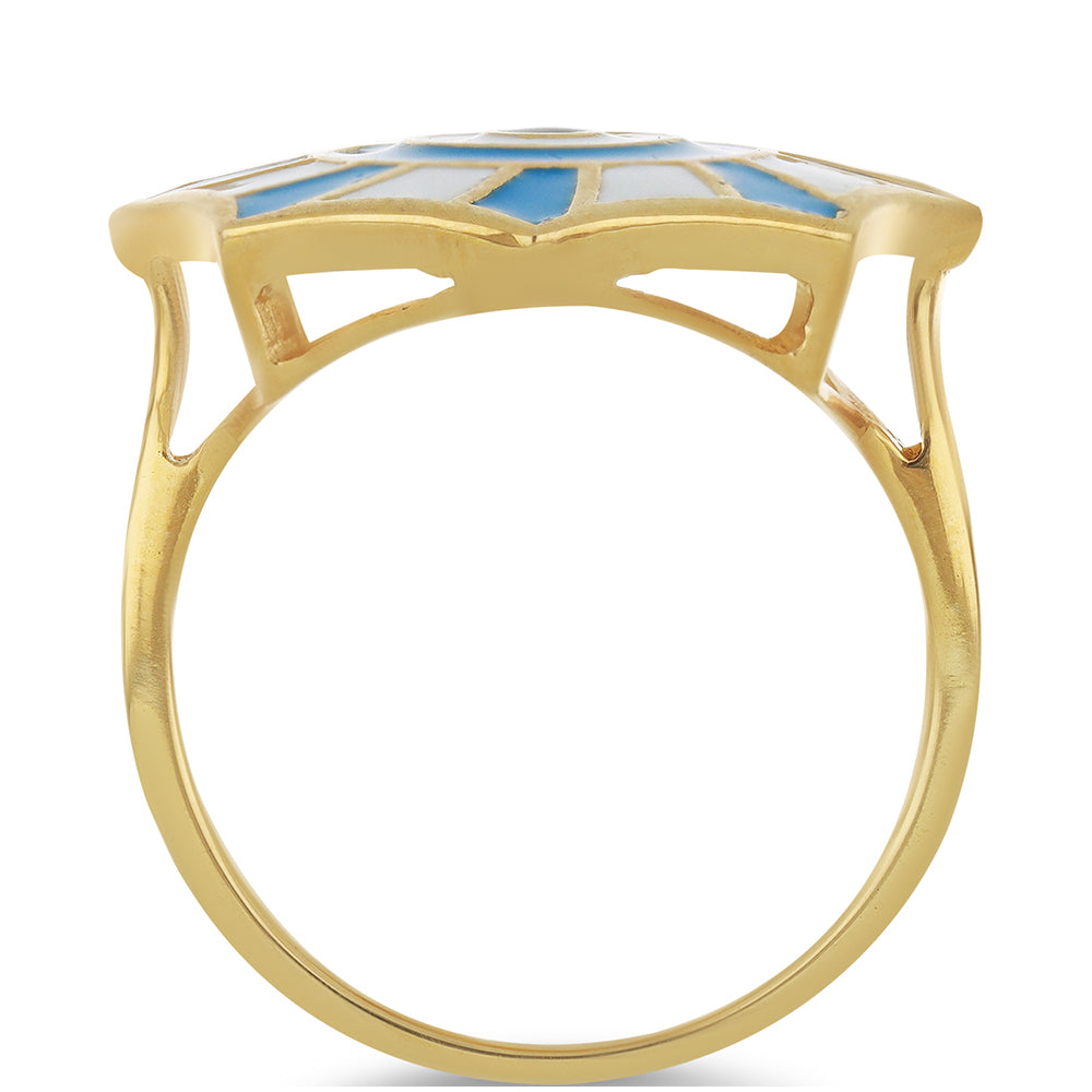 Pozlacené Stříbro 925/1000 - Prsten se Smaltem přibližná hmotnost: 4.94 gramů