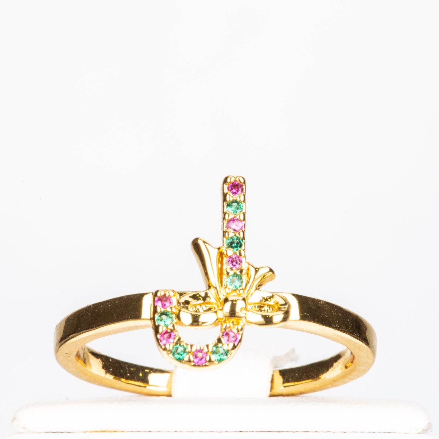 Pozlacená slitina - Sada s Červeným Emporia® Křišťálem ( Prsten )