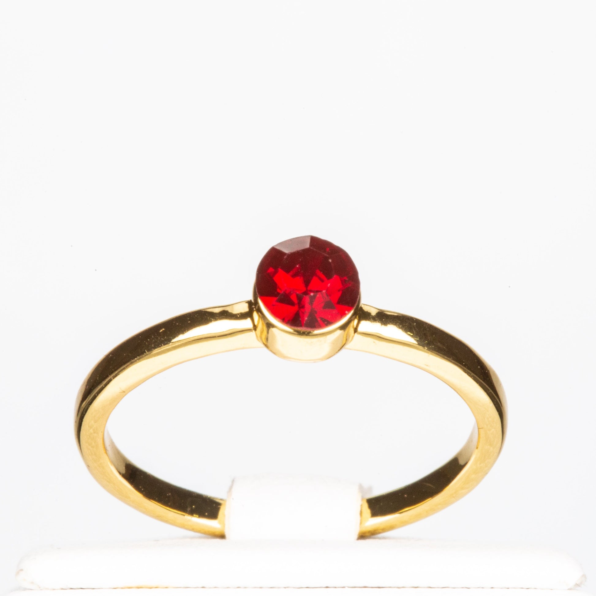 Pozlacená slitina - Sada s Červeným Emporia® Křišťálem ( Prsten ) 13 