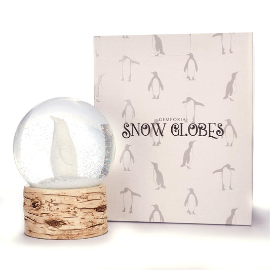 Gemporia: Těžítko - Sněhová koule s Tučňákem a Měsíčním Kamenem