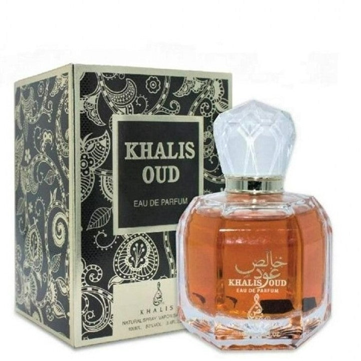 100 ml Eau de Parfum Khalis Oud Intenzivní Kořeněná Oudová Vůně pro Muže a Ženy 1 